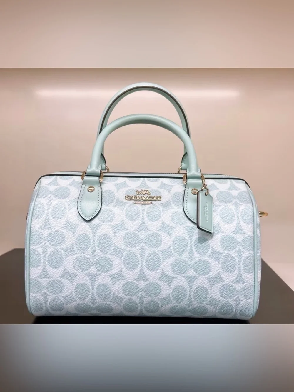 NWT Coach Rowan Satchel Bag & Matching Wallet Set – Light Blue Signature Canvas